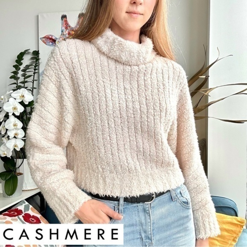 Brunello Cucinelli Cashmere Ivory Cowl Neck Long Sleeve Sweater S